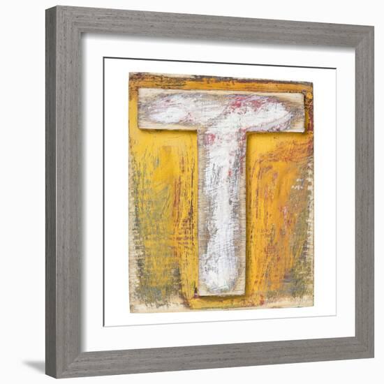 Wooden Alphabet Block, Letter T-donatas1205-Framed Premium Giclee Print