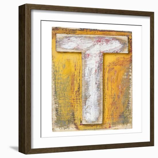 Wooden Alphabet Block, Letter T-donatas1205-Framed Premium Giclee Print