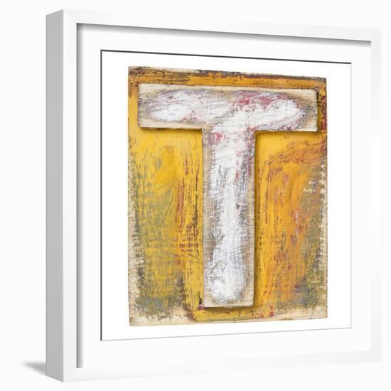 Wooden Alphabet Block, Letter T-donatas1205-Framed Premium Giclee Print