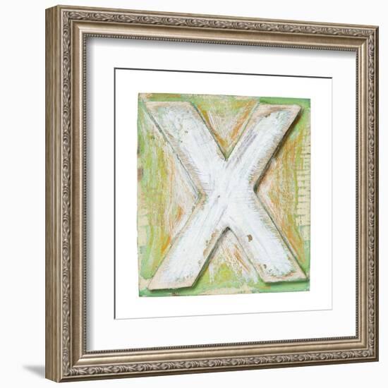 Wooden Alphabet Block, Letter X-donatas1205-Framed Art Print