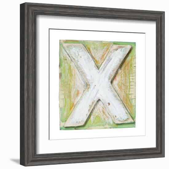 Wooden Alphabet Block, Letter X-donatas1205-Framed Art Print