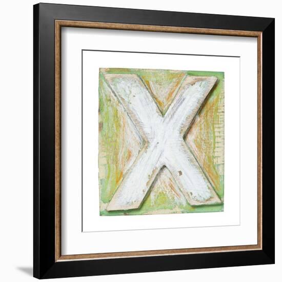 Wooden Alphabet Block, Letter X-donatas1205-Framed Art Print