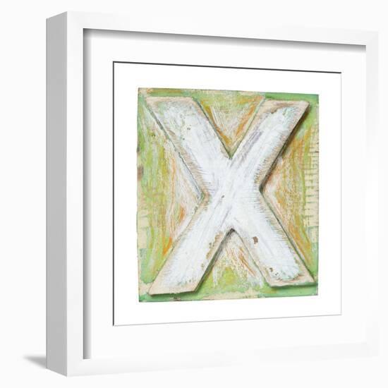 Wooden Alphabet Block, Letter X-donatas1205-Framed Art Print