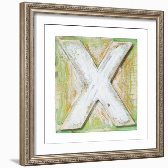 Wooden Alphabet Block, Letter X-donatas1205-Framed Art Print