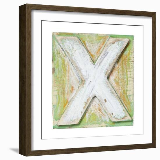 Wooden Alphabet Block, Letter X-donatas1205-Framed Art Print