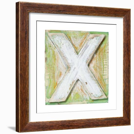 Wooden Alphabet Block, Letter X-donatas1205-Framed Art Print