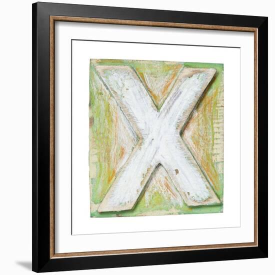 Wooden Alphabet Block, Letter X-donatas1205-Framed Art Print