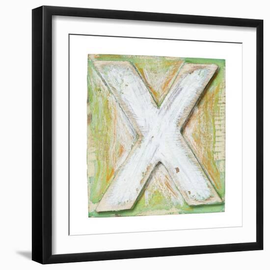 Wooden Alphabet Block, Letter X-donatas1205-Framed Art Print