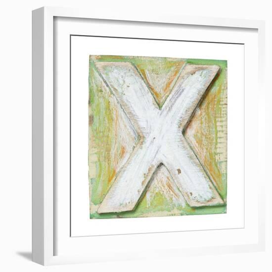 Wooden Alphabet Block, Letter X-donatas1205-Framed Art Print