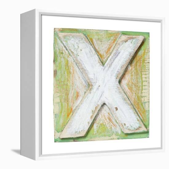 Wooden Alphabet Block, Letter X-donatas1205-Framed Stretched Canvas