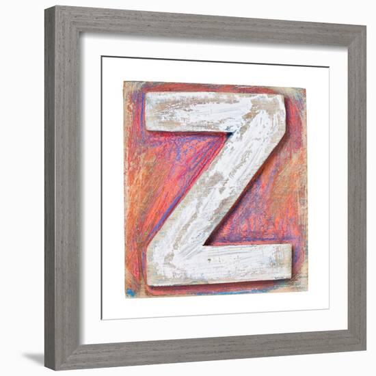 Wooden Alphabet Block, Letter Z-donatas1205-Framed Art Print