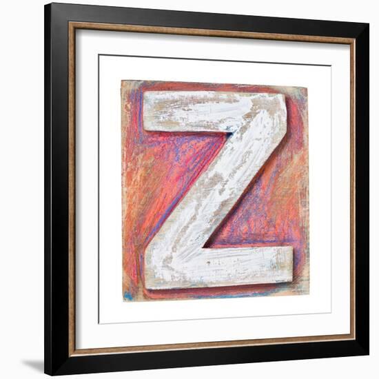 Wooden Alphabet Block, Letter Z-donatas1205-Framed Art Print