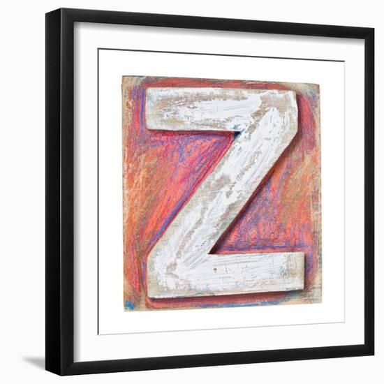 Wooden Alphabet Block, Letter Z-donatas1205-Framed Art Print