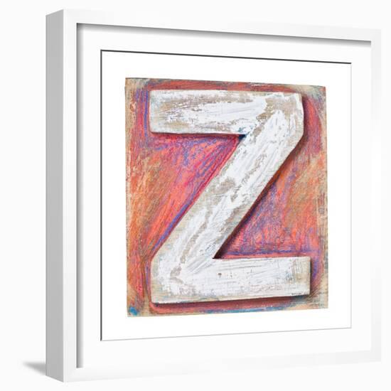 Wooden Alphabet Block, Letter Z-donatas1205-Framed Art Print