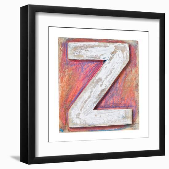 Wooden Alphabet Block, Letter Z-donatas1205-Framed Art Print