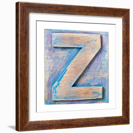 Wooden Alphabet Block, Letter Z-donatas1205-Framed Premium Giclee Print