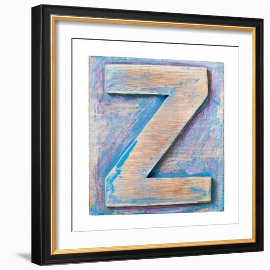 Wooden Alphabet Block, Letter Z-donatas1205-Framed Premium Giclee Print