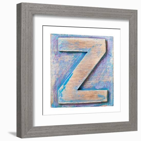 Wooden Alphabet Block, Letter Z-donatas1205-Framed Art Print