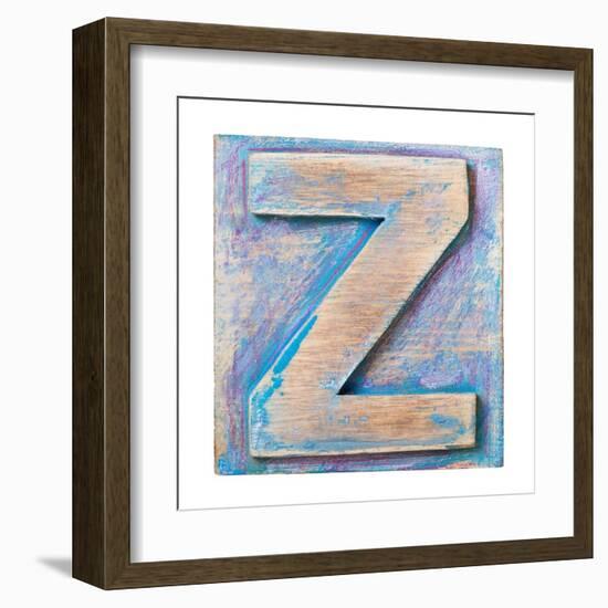 Wooden Alphabet Block, Letter Z-donatas1205-Framed Art Print