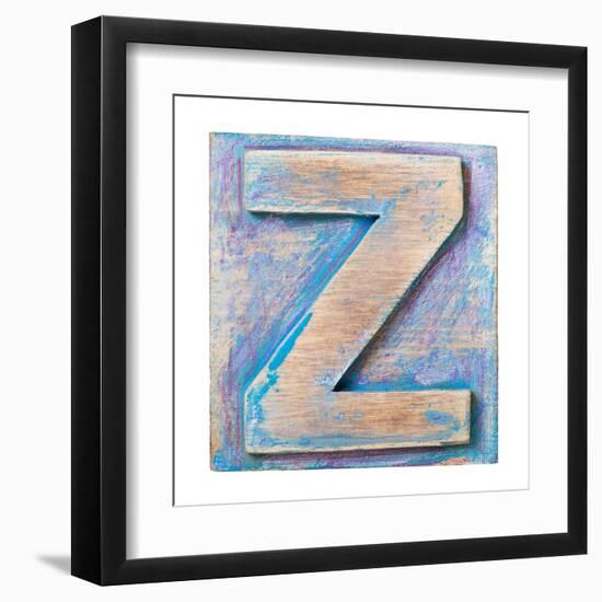 Wooden Alphabet Block, Letter Z-donatas1205-Framed Art Print