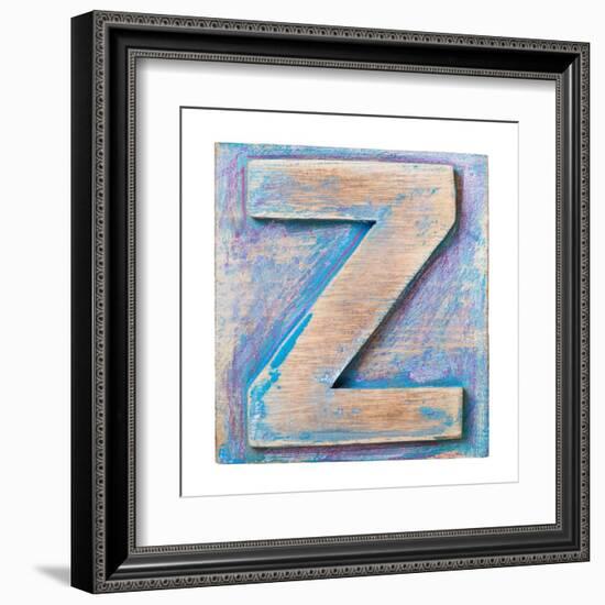 Wooden Alphabet Block, Letter Z-donatas1205-Framed Art Print