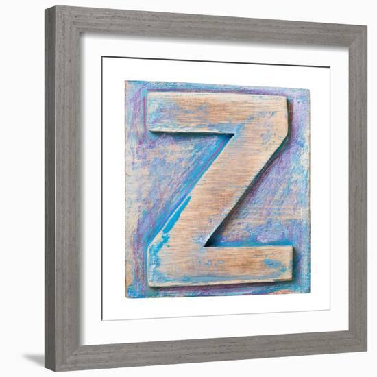 Wooden Alphabet Block, Letter Z-donatas1205-Framed Art Print