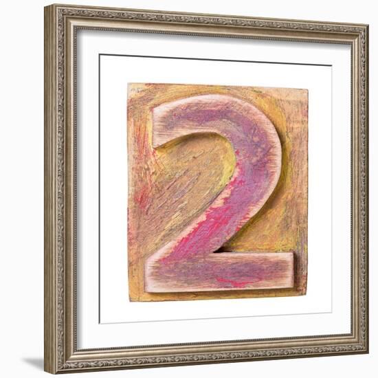 Wooden Alphabet Block, Number 2-donatas1205-Framed Premium Giclee Print