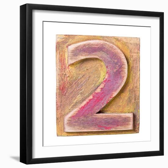 Wooden Alphabet Block, Number 2-donatas1205-Framed Premium Giclee Print