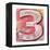 Wooden Alphabet Block, Number 3-donatas1205-Framed Stretched Canvas