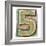 Wooden Alphabet Block, Number 5-donatas1205-Framed Art Print