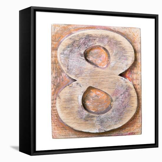 Wooden Alphabet Block, Number 8-donatas1205-Framed Stretched Canvas