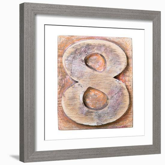 Wooden Alphabet Block, Number 8-donatas1205-Framed Premium Giclee Print