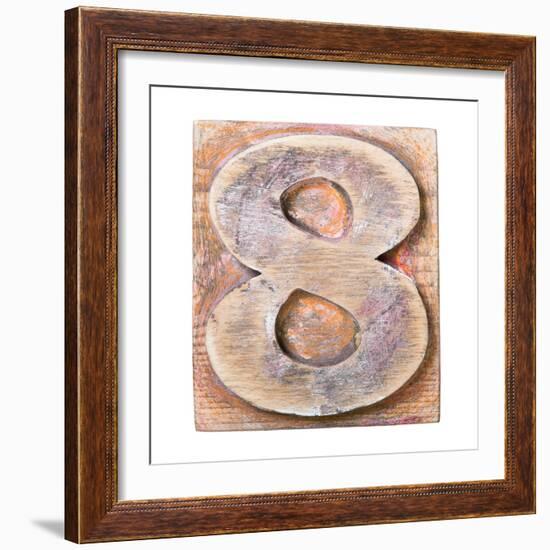 Wooden Alphabet Block, Number 8-donatas1205-Framed Premium Giclee Print