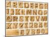 Wooden Alphabet Blocks With Letters And Numbers-donatas1205-Mounted Art Print
