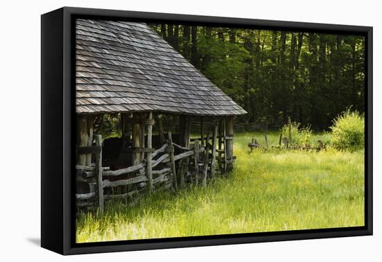 Wooden Barn, Mountain Farm Museum, Great Smoky Mountains National Park, North Carolina, USA-null-Framed Premier Image Canvas