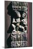 Wooden Bas-Relief Depicting Male and Female Figures-null-Mounted Giclee Print
