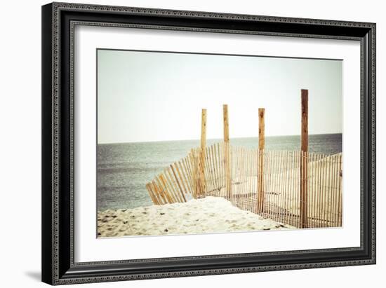 Wooden Beach Fence-Jessica Reiss-Framed Photographic Print