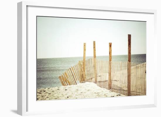 Wooden Beach Fence-Jessica Reiss-Framed Photographic Print