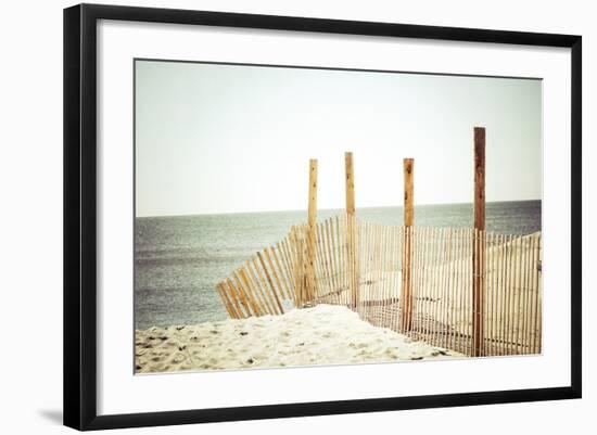 Wooden Beach Fence-Jessica Reiss-Framed Photographic Print