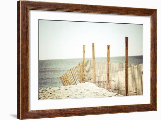Wooden Beach Fence-Jessica Reiss-Framed Photographic Print
