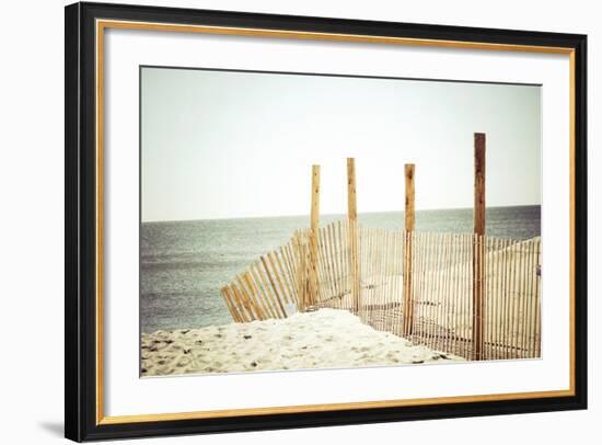 Wooden Beach Fence-Jessica Reiss-Framed Photographic Print