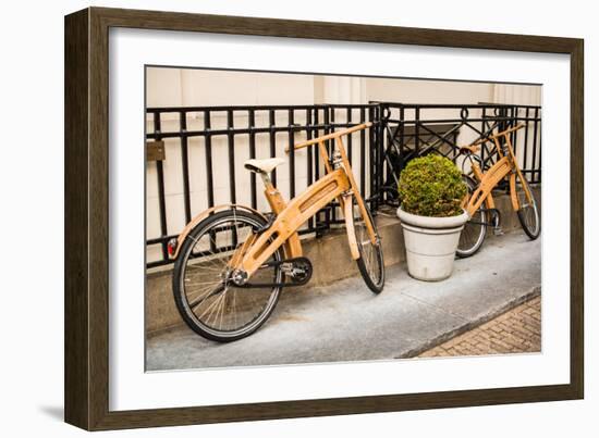 Wooden Bicycles in Amsterdam-Erin Berzel-Framed Photographic Print