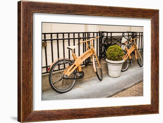 Wooden Bicycles in Amsterdam-Erin Berzel-Framed Photographic Print