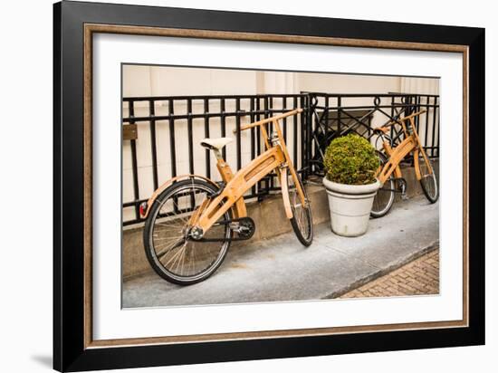 Wooden Bicycles in Amsterdam-Erin Berzel-Framed Photographic Print