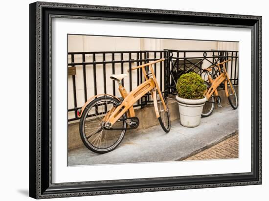 Wooden Bicycles in Amsterdam-Erin Berzel-Framed Photographic Print