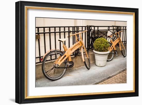 Wooden Bicycles in Amsterdam-Erin Berzel-Framed Photographic Print