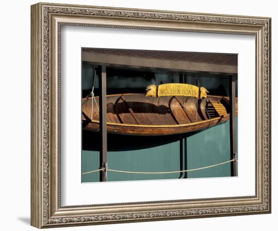 Wooden Boat Hanging at The Center for Wooden Boats, Seattle, Washington, USA-William Sutton-Framed Photographic Print