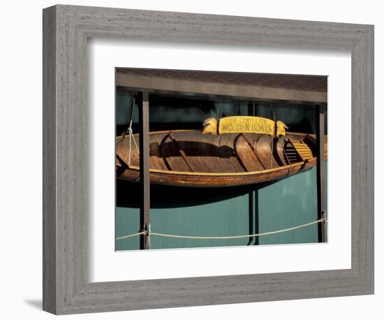 Wooden Boat Hanging at The Center for Wooden Boats, Seattle, Washington, USA-William Sutton-Framed Photographic Print