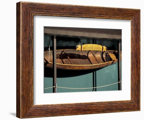 Wooden Boat Hanging at The Center for Wooden Boats, Seattle, Washington, USA-William Sutton-Framed Photographic Print