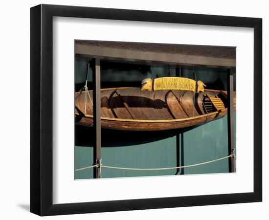 Wooden Boat Hanging at The Center for Wooden Boats, Seattle, Washington, USA-William Sutton-Framed Photographic Print